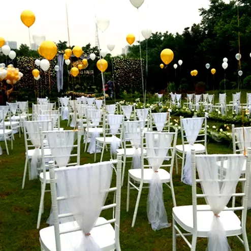 Venta al por mayor de la fábrica de calidad de lujo, evento boda de banquete de plástico silla chiavari metal