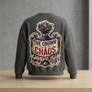 เสื้อสเวตเชิ้ตคอกลมพิมพ์ลาย Chaos Collective Joker สำหรับผู้ชาย สไตล์ลำลอง ทรงปกติ ผ้าถักคอตตอน เหมาะสำหรับฤดูใบไม้ร่วง สตรีทแวร์ - Product Image 3