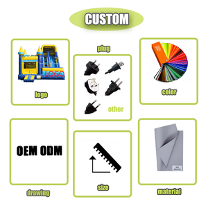 Lâu đài phao ngoài trời màu xanh dành cho trẻ em, có cầu trượt - Product Image 5