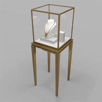 Vitrine de luxe personnalisée en MDF et métal, étanche, pour montres et bijoux, avec éclairage LED et étagères en verre