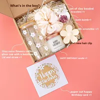 Caja de Regalo de Cumpleaños de Diseño Moderno y Sencillo, Hecha a Mano, Ecológica y Personalizable, Juego de Regalo para Mujer con Múltiples Artículos, Incluido un Juego de Regalo para Días Festivos