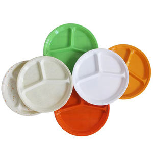 Pabrik Kustom melamin piring kompartemen <span class=keywords><strong>3</strong></span> bagian melamin piring makan plastik Modern bulat untuk rumah tangga restoran - Product Image 3