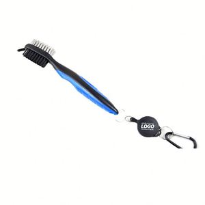 Cepillo y Limpiador de Ranuras para Palos de Golf, Ligero y Elegante, con Mosquetón de Aluminio Retráctil - Product Image 1