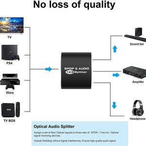 Distribuidor de Fibra Óptica de Plástico NYT 1 Entrada 3 Salidas <span class=keywords><strong>SPDIF</strong></span>, Puerto de <span class=keywords><strong>Audio</strong></span> de Fibra Óptica Compatible con Dolby 51/71 - Product Image 3
