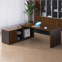 Mobilier de bureau de luxe Bureau Bureau Bureau de patron Mobilier design moderne en bois MDF Bureau de direction en forme de L pour la maison