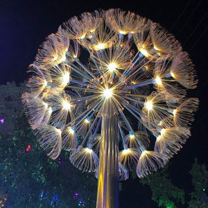 Lampes de jardin LED Pissenlit d'extérieur sur poteau en fer, blanc chaud, IP66, détecteur de mouvement, solaires, 2700K, AC 220V, dimmables, 10 ans de garantie - Product Image 6