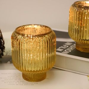 <span class=keywords><strong>Portacandele</strong></span> Votive colorato tavolo da pranzo a coste per la casa porta candele in vetro reversibile - Product Image 3