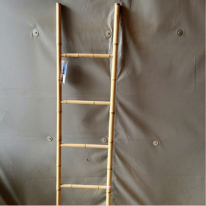 Natural Bamboo Ladder Towel Rack with Heater Hydronic Heating Single Bar-Modern Bathroom Use - Product Image 1