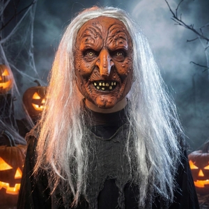 Máscara <span class=keywords><strong>de</strong></span> Látex <span class=keywords><strong>de</strong></span> <span class=keywords><strong>Bruja</strong></span> <span class=keywords><strong>de</strong></span> Piel Marrón Espeluznante con Cabello Blanco para Fiestas <span class=keywords><strong>de</strong></span> Halloween y Representaciones Teatrales - Product Image 6