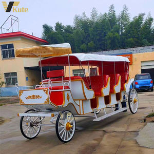 Charrette de mariage style calèche, chariot rétro à roues pour visites de parcs, véhicule à traction à vendre - Product Image 5