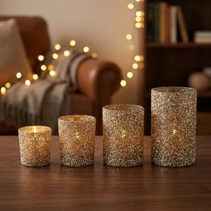 Sonnet Decor Porte-bougie et support en verre fait main Modèle 2055 1 couleur Impression numérique Décoration d'intérieur Bougie votive de Noël - Product Image 2
