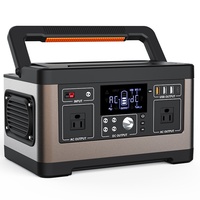 Panel Surya Lithium Ion 500W untuk Camping, Power Bank Mobile 110V/220V USB AC Inverter Gelombang Sinus Murni, Senter, dan Pemantik Rokok Mobil