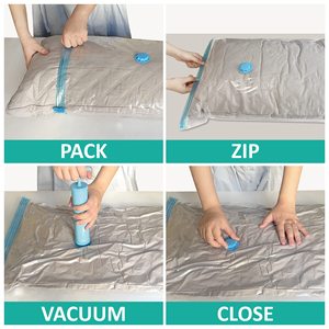 Bolsas de Vacío para Guardar Ropa con Válvula, Borde Transparente, Plegables, Comprimidas, Organizadoras, Ahorro de Espacio, Selladas para Viaje - Product Image 4