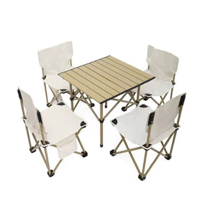 Outdoor Folding <b>Table</b> and <b>Chair</b> Set Portable Egg Roll <b>Table</b> Integrated Desktop <b>Dining</b> Desk Picnic Camping Barbecue <b>Table</b> - Product Image 6