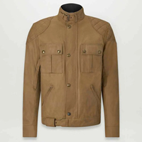 Veste en coton ciré d'inspiration moto vintage, durable, élégante et décontractée, idéale pour les voyages printemps-été, les aventures urbaines
