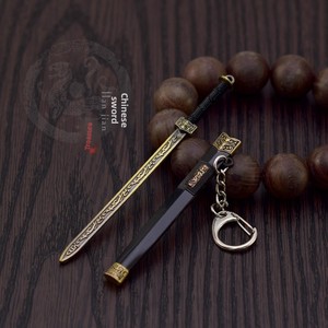 Cổ đại nổi tiếng 12cm thủ công kim loại thanh kiếm Yue Wang goujian QIN shihuang ruyi tang thêu chéo mùa xuân Mô hình Vũ khí khác - Product Image 5