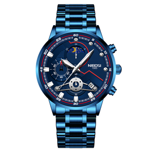 Pour NIBOSI 2503 luxe or Quartz chronographe montre pour hommes haut marque affaires Style élégant bande Relogio Masculino - Product Image 5