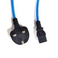 Cordon enroulé robuste sur mesure 3x1,5mm², prise britannique BS1363 vers connecteur femelle C13 avec fusible 13A, câble d'alimentation spiralé rétractable