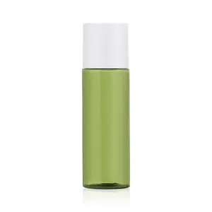 Custom Clear Green Skin Care 100ml 150ml 200ml Lotion Toner Bottles PET Cosmetic Toner Plastic Bottle with Screw Lid Cap