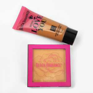Kit 2 in 1 per il Trucco del Viso: Polvere Compatta Opacizzante e Fondotinta per Pelli Scure - Product Image 3