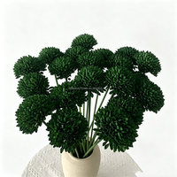 L-147 Boules de fleurs artificielles en soie faites à la main, motif nid d'abeille vert, à longue tige, fausse verdure en vrac pour mariages et Noël