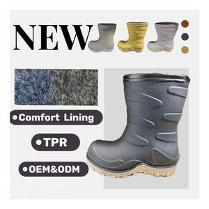 Bottes de pluie durables TPR imperméables et chaudes en fourrure pour garçons pour filles pour bébés enfants avec logo personnalisé Bottes pour tout-petits - Product Image 5