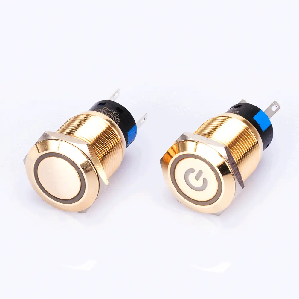 19mm custom symbol 12V 24V Led light ip67 stainless steel metal push button switch