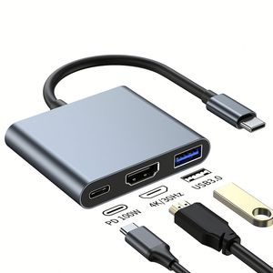 Computer Hardware Software USB3.1 Type C to 4K HDTV <b>USB</b> 3.0 Docking Station 3 in 1 <b>USB</b> C <b>Hub</b> - Product Image 1