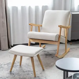 Fauteuil à bascule moderne avec pouf Fauteuil à bascule rembourré Fauteuil de salon