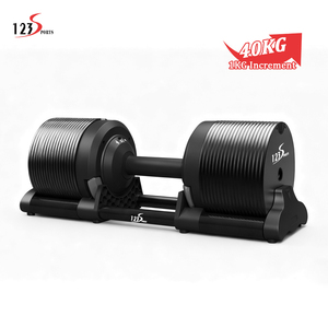 ชุดดัมเบลแบบปรับได้40กก. พร้อมเพิ่มอีก1กก. แผ่นเหล็กเคลือบโครเมี่ยมสำหรับออกกำลังกายยกน้ำหนักปรับได้ - Product Image 1