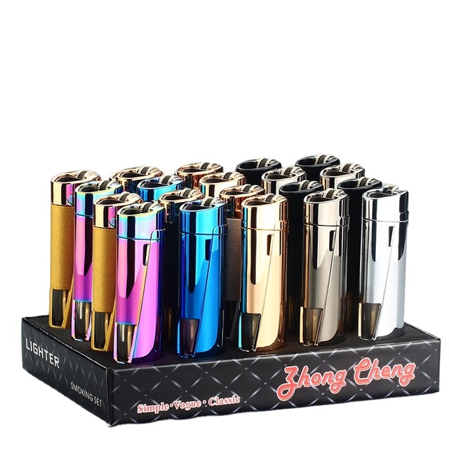Steel Novelty Cigarette Torch Lighters 3 Jet Flame Refillable Custom Logo Cigar Lighter for Smoking BBQ Giveaways