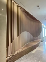Panneau mural en aluminium moderne, surface anodisée, design contemporain pour la décoration intérieure d'hôtel, taille personnalisable