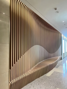Modern Aluminum Curtain Wall Panel Anodized Surface Contemporary Design for Hotel Interior Decor Customizable Size - Product Image 3