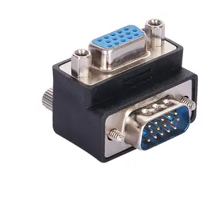 90 Degree VGA 15 Pin Male to Female Extension Cable Converter Adapter Coupler