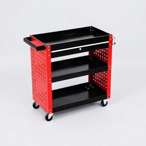 Chariot à outils silencieux robuste en acier à 3 niveaux, chariot de manutention plat personnalisé pour entrepôt industriel et atelier - Product Image 3