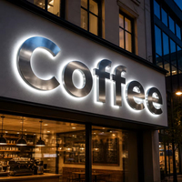 Enseigne LED 3D personnalisée en acier inoxydable rétroéclairée, étanche IP65, logo personnalisé pour la réception de bureau, le centre commercial, le salon, la publicité, la décoration