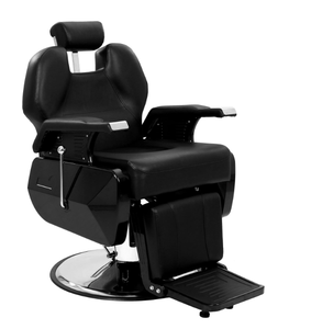 Sillón de Barbería Reclinable de Cuero Negro con Bomba Hidráulica de Alta Resistencia para Salón de Belleza - Product Image 2