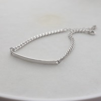 Vnox-Bracelet de Bar en argent Sterling S925 pour femmes, bijou personnalisé à coude lisse, accessoire élégant et Simple, à la mode