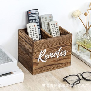 Caja de almacenamiento de madera para control remoto, organizadores rectangulares grabados de 14cm para escritorio de sala de estar - Product Image 2