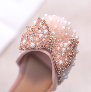 Sandales pour filles, chaussures de princesse pour enfants, chaussures souples pour étudiantes, chaussures à nœud perlé Baotou pour filles - Product Image 5