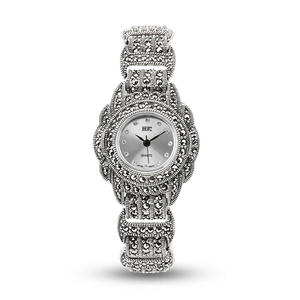 <span class=keywords><strong>Bracelet</strong></span> en argent sterling 925 pour femmes avec marcassite Luxury 925 Silver Vintage Wristwatch - Product Image 2