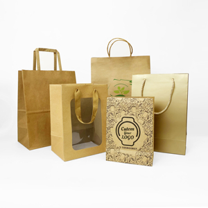 Bolsas de Compra de Buena Calidad con o sin Asas, Bolsas de Papel Kraft Personalizadas con Logotipo para Té Boba, para Vasos - Product Image 2