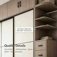 Meubles de chambre à coucher, armoire pliable facile à assembler, utilisation domestique, chambre à coucher, style moderne minimaliste, portes coulissantes en bois massif, tiroir