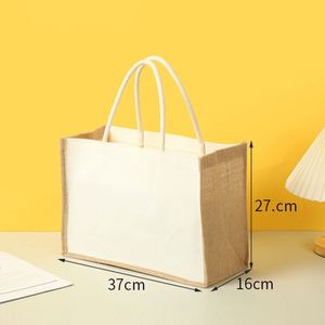 Bolsa de Yute Ecológica Reutilizable de Alta Calidad para Compras, con Logotipo Personalizado Impreso - Product Image 4