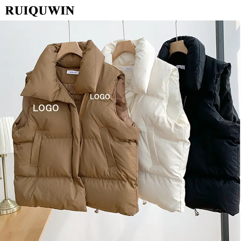 RUIQUWIN New Autumn Winter Women's Oversize Jacket Plush Warm Coat Solid Jacket With Pocket Zip Sleeveless Vests Waistcoats