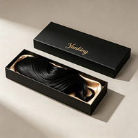 Boîte d'emballage en carton de luxe pour extensions de cheveux, avec logo personnalisé, couvercle et base, boîte cadeau