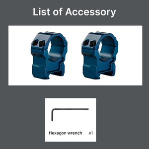 Anneaux de lunette BANGBANG 20 mm, hauteur centrale 1,0 po, étanches et antichocs pour sports de plein air (double rangée de vis bleues) - Product Image 4