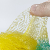 Balle de bain colorée dégradée en forme de citrouille, éponge de douche douce en maille avec mousse abondante