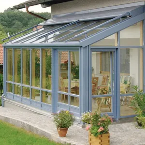 Ikealuminum kính có thể thu vào mái nhà sunrooms & nhà kính kèm theo phòng mặt trời điện có thể thu vào mái