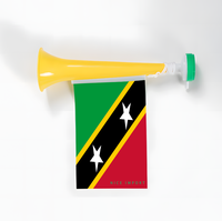 Trompettes en plastique avec drapeaux de Niue pour encourager lors d'événements sportifs, de remises de diplômes, de défilés, d'événements sportifs nationaux, pour les supporters de football